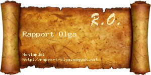 Rapport Olga névjegykártya